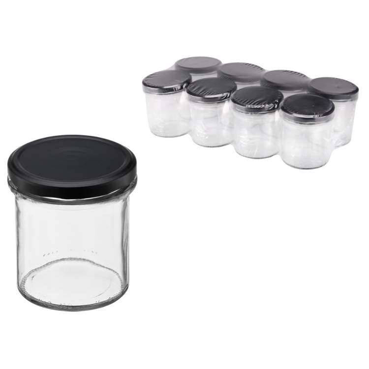 Słoik 350ml prosty + zakrętka 8 sztuk